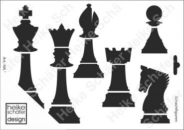 Schablone-Stencil A4 118-1079 Schachfiguren